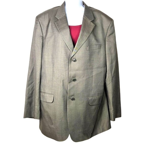 Jones New York Gray 3 Button Wool Silk Blend Sport Coat Blazer Jacket Size L 46 - Picture 1 of 8